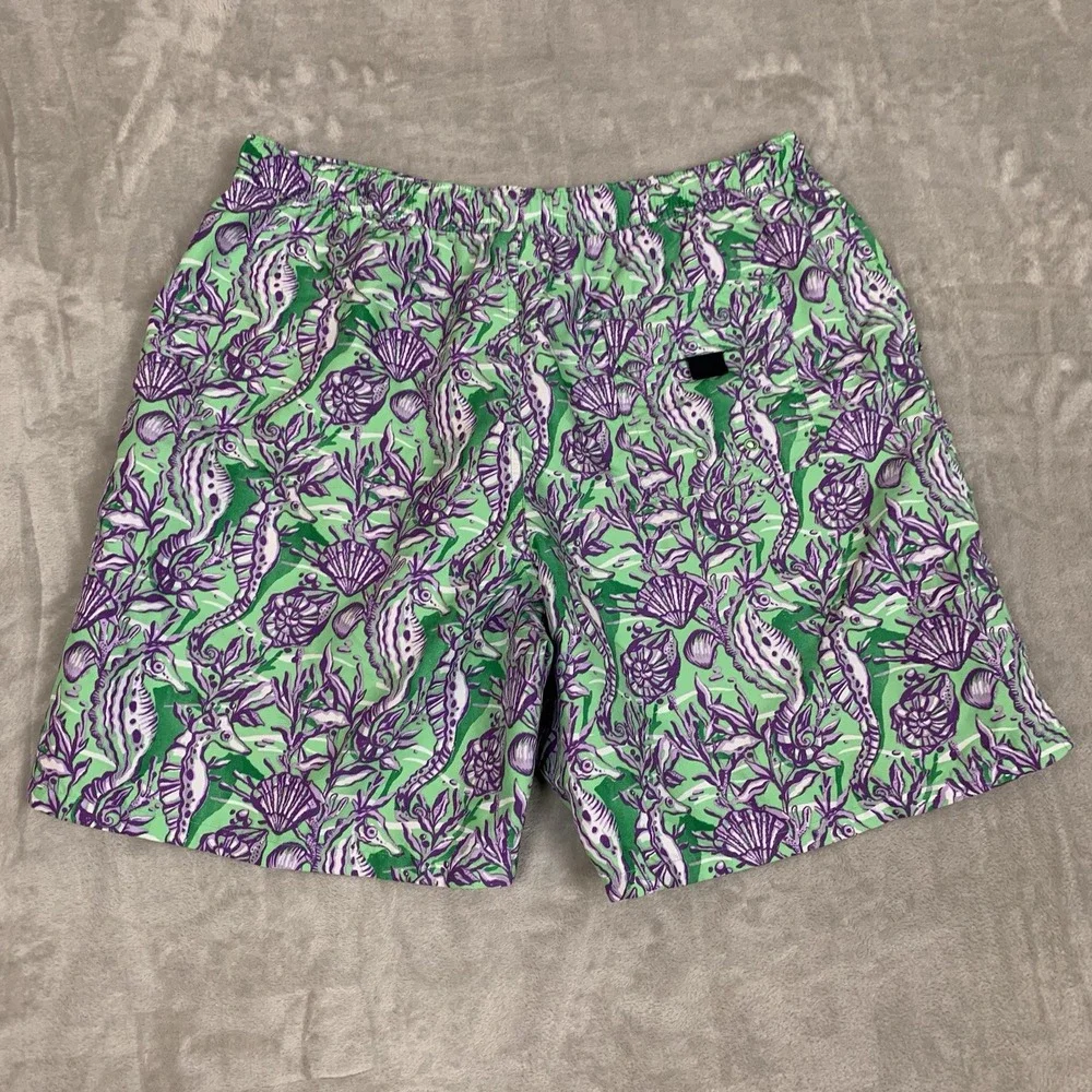 Vineyard Vines Swim Trunks Mens Medium Nautical Theme Lined Draw String Pockets